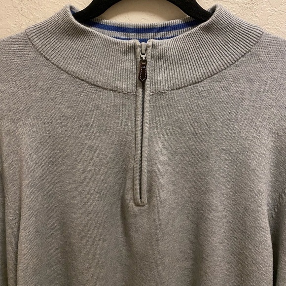 J. McLaughlin Grey Men's Quarter Zip Knit Sweater Size L - Picture 2 of 9